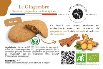 Fiche produit plastifiée - Biscuit sucré Le Gingembre & épices 1