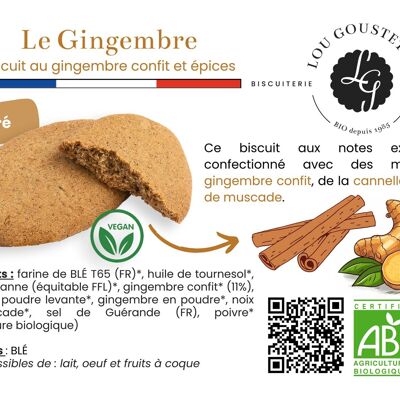 Fiche produit plastifiée - Biscuit sucré Le Gingembre & épices