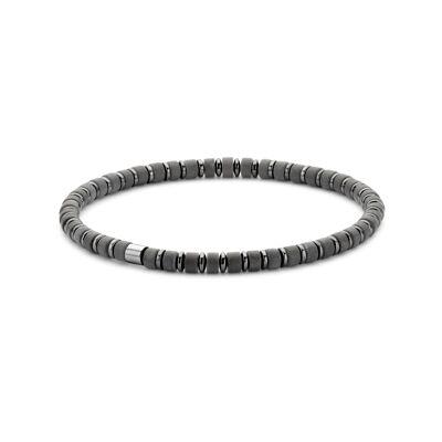 Bracelet Acier Noir & Perles Colorées