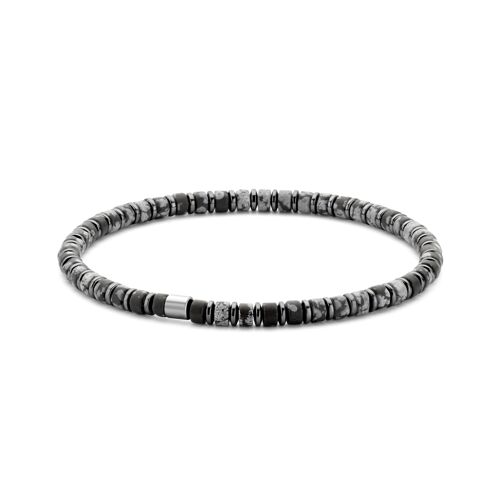 Grey Steel & Colored Beads Bracelet