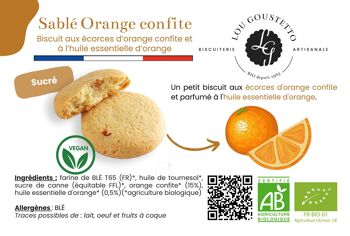 Fiche produit plastifiée - Biscuit sucré Sablé Orange Confite 1