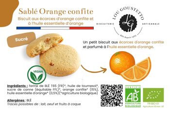 Fiche produit plastifiée - Biscuit sucré Sablé Orange Confite 2