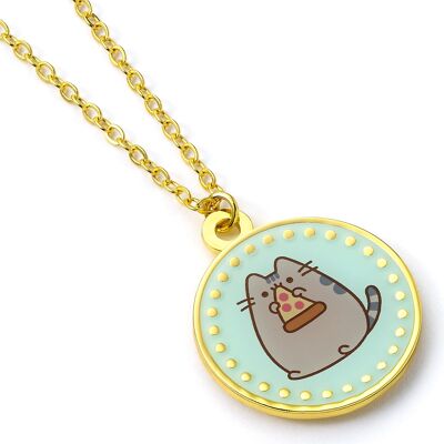 Pusheen the Cat Blue Pizza Necklace