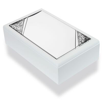 Cofanetto Portagioie 20x12x6 cm Argentato Linea "Nimue"