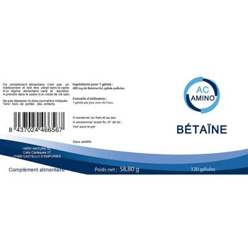 Bétaïne HCI 200 mg : Homocystéine 2