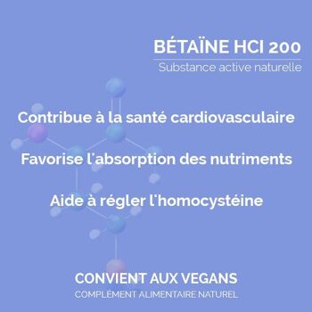 Bétaïne HCI 200 mg : Homocystéine 3