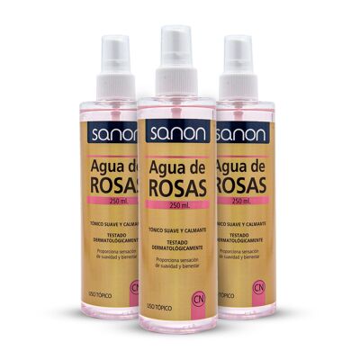 SANON Agua de Rosas 250 ml Pack 3