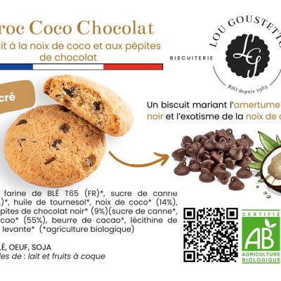 Laminiertes Produktblatt – Croc Coco Chocolate, süßer Keks