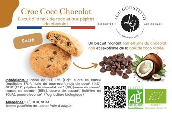 Fiche produit plastifiée - Biscuit sucré Croc Coco Chocolat 1