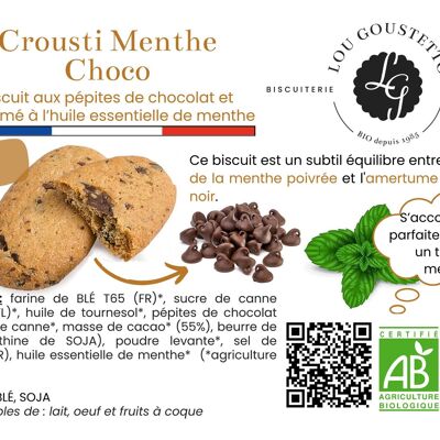 Fiche produit plastifiée - Biscuit sucré Crousti Menthe Chocolat