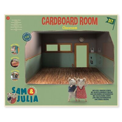 Kids DIY Dollhouse - Cardboard Classroom - The Mouse Mansion