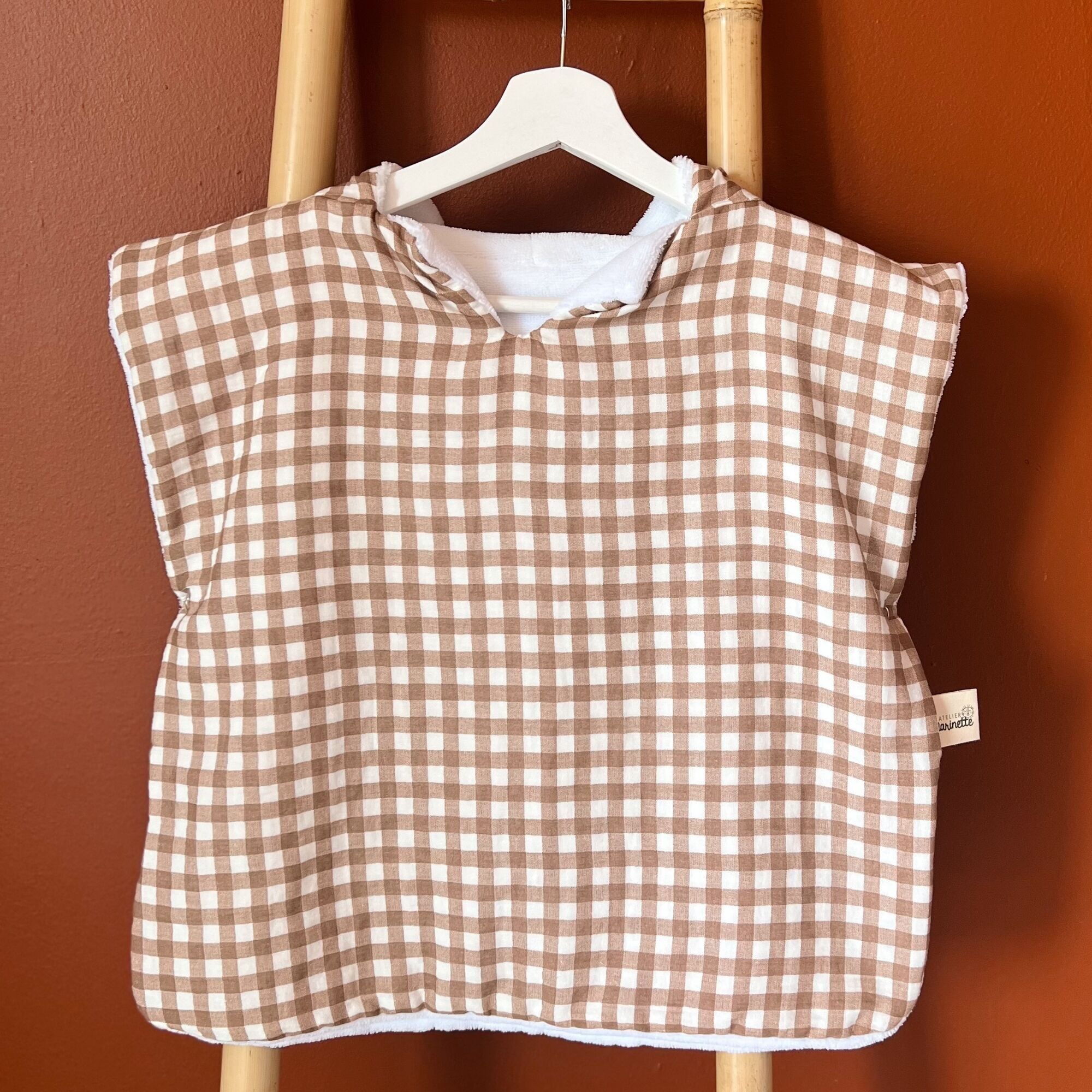 Poncho da bagno Marin il percalle - Cioccolato