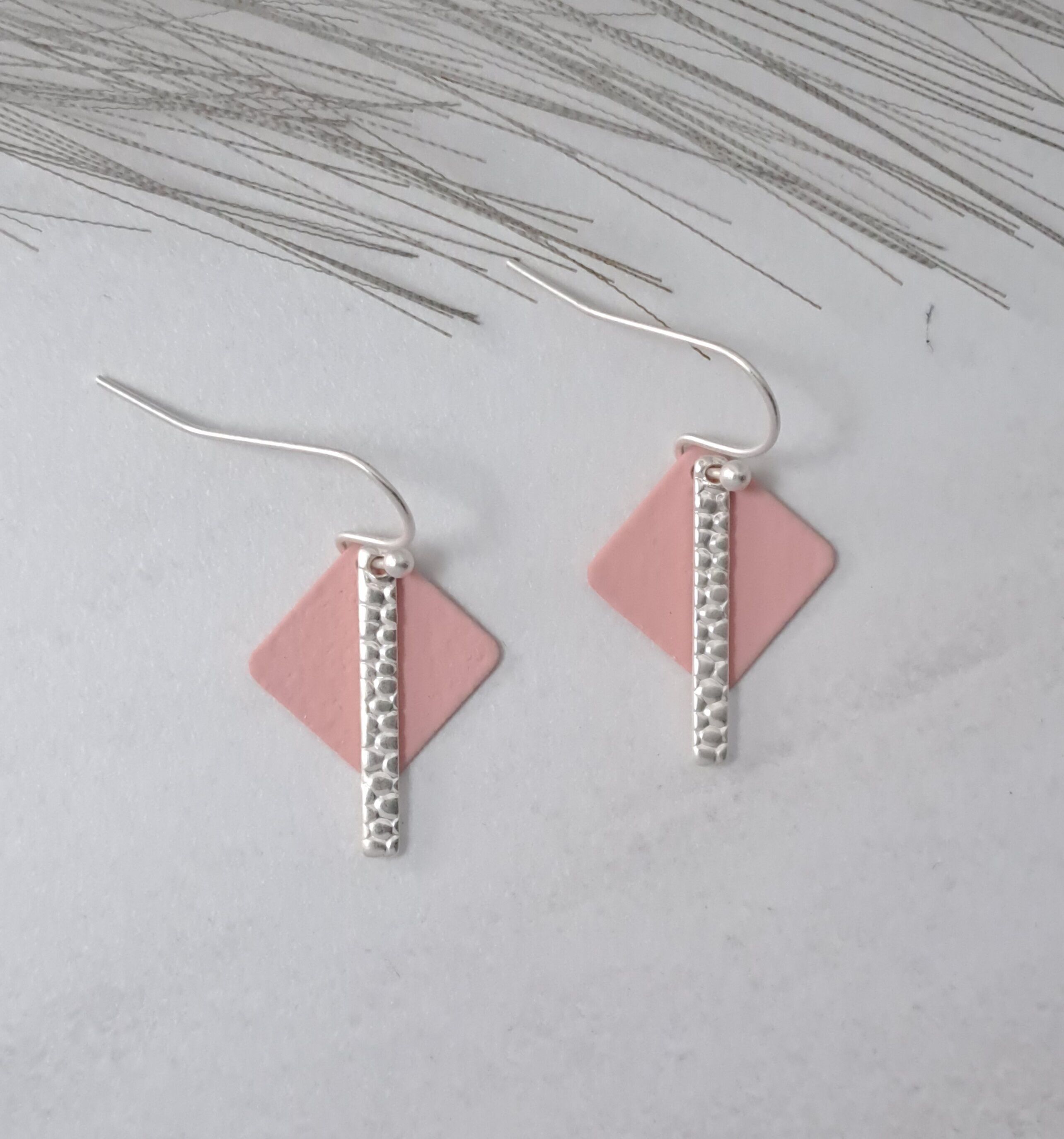 orecchini - divertenti - argento opaco - rosa