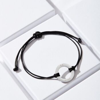 BE KIND Wax Corde Bracelet Argent 2