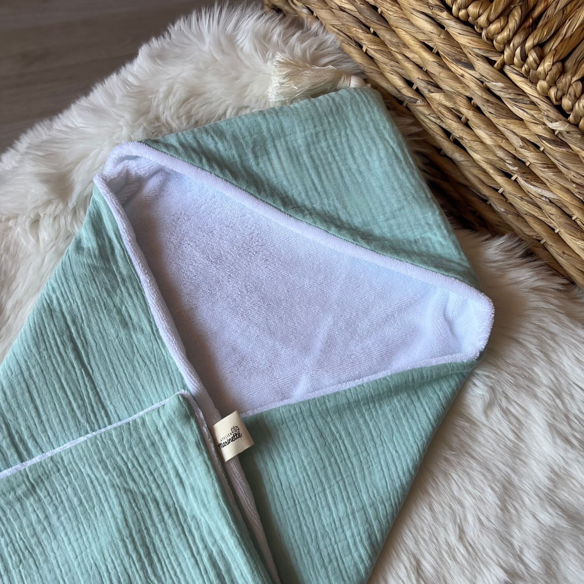 Gabin bath cape - Mint Green