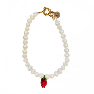 Bracciale con perle di fragola Berry Blush