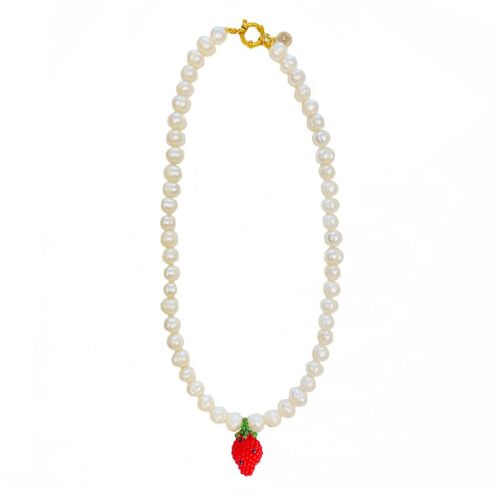 Strawberry Pearl Elegance Necklace