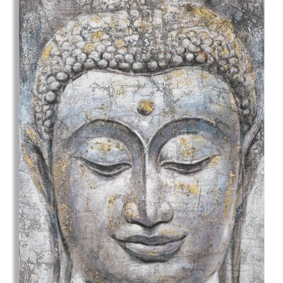 HANDGEMACHTES WANDMALEREI GESICHT BUDDHA LICHT -A- CM 80X3X120 D032358000A