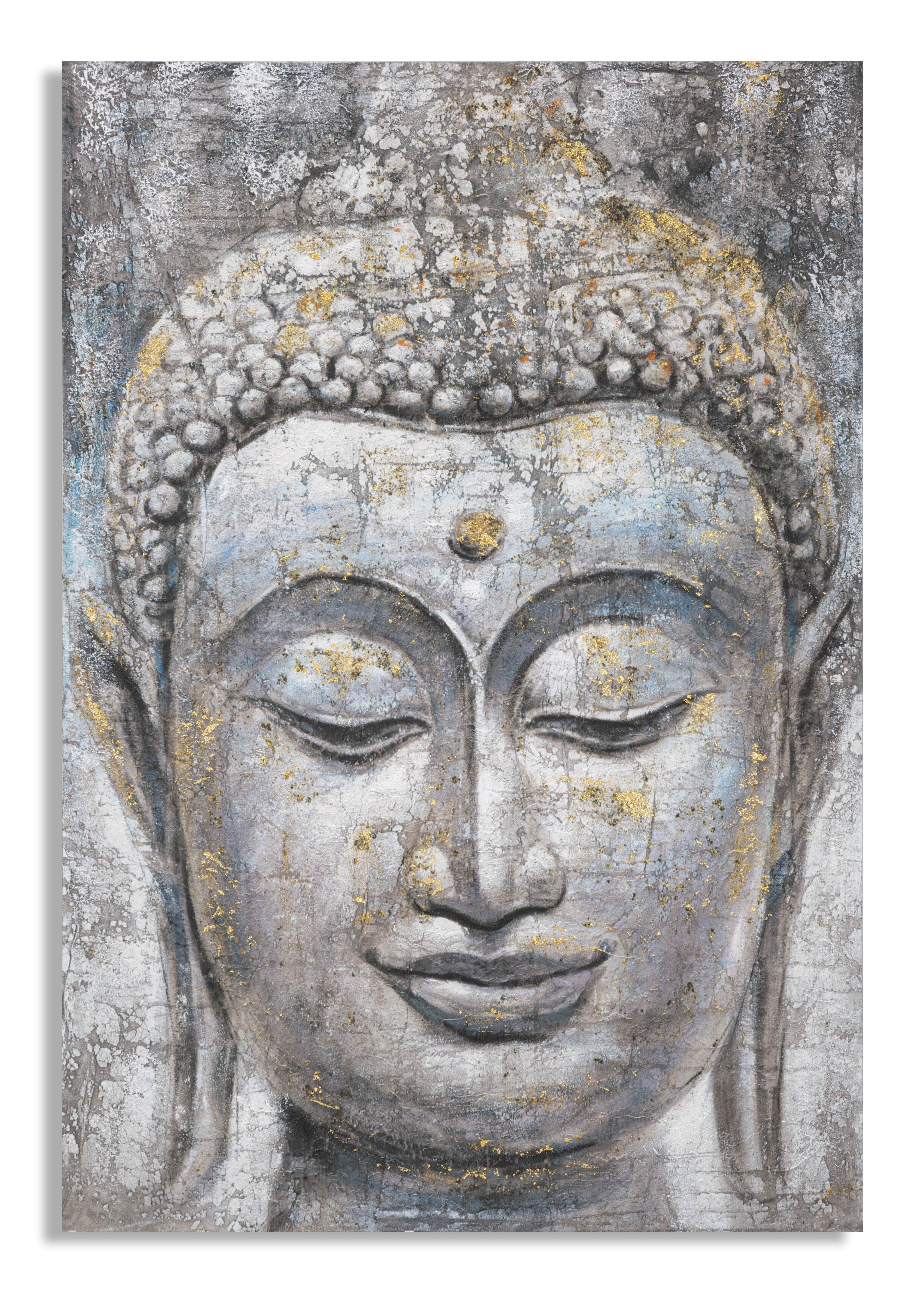QUADRO MURALE FATTO A MANO VOLTO BUDDHA LUCE -A- CM 80X3X120 D032358000A
