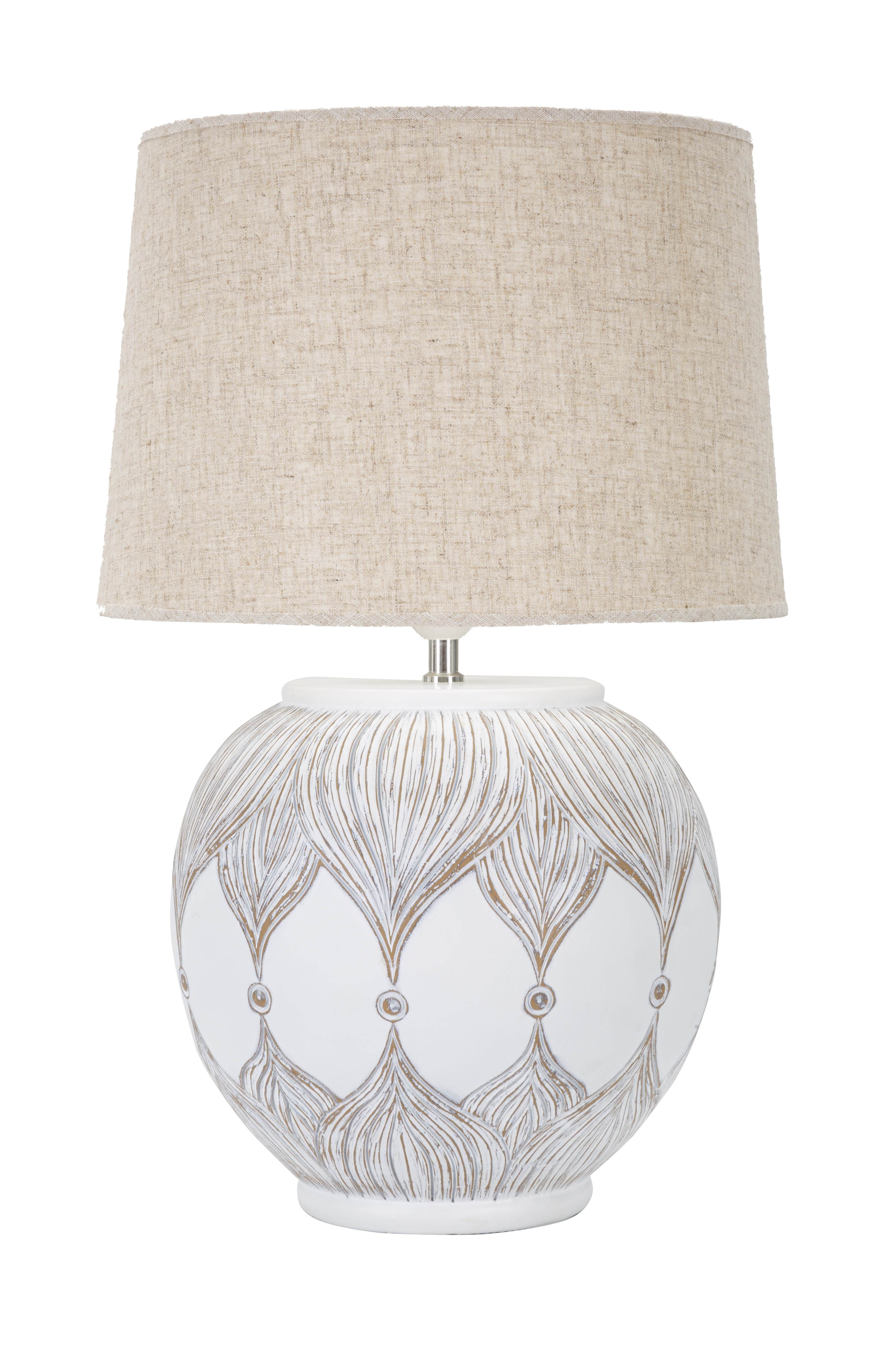 LAMPADA DA TAVOLO POLIRESINA TONDA ATENE CM 38X59 D171211000R