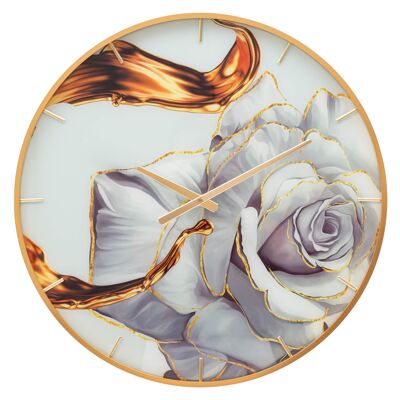 HORLOGE MURALE VERRE ROSE CM 60X5 D648120003