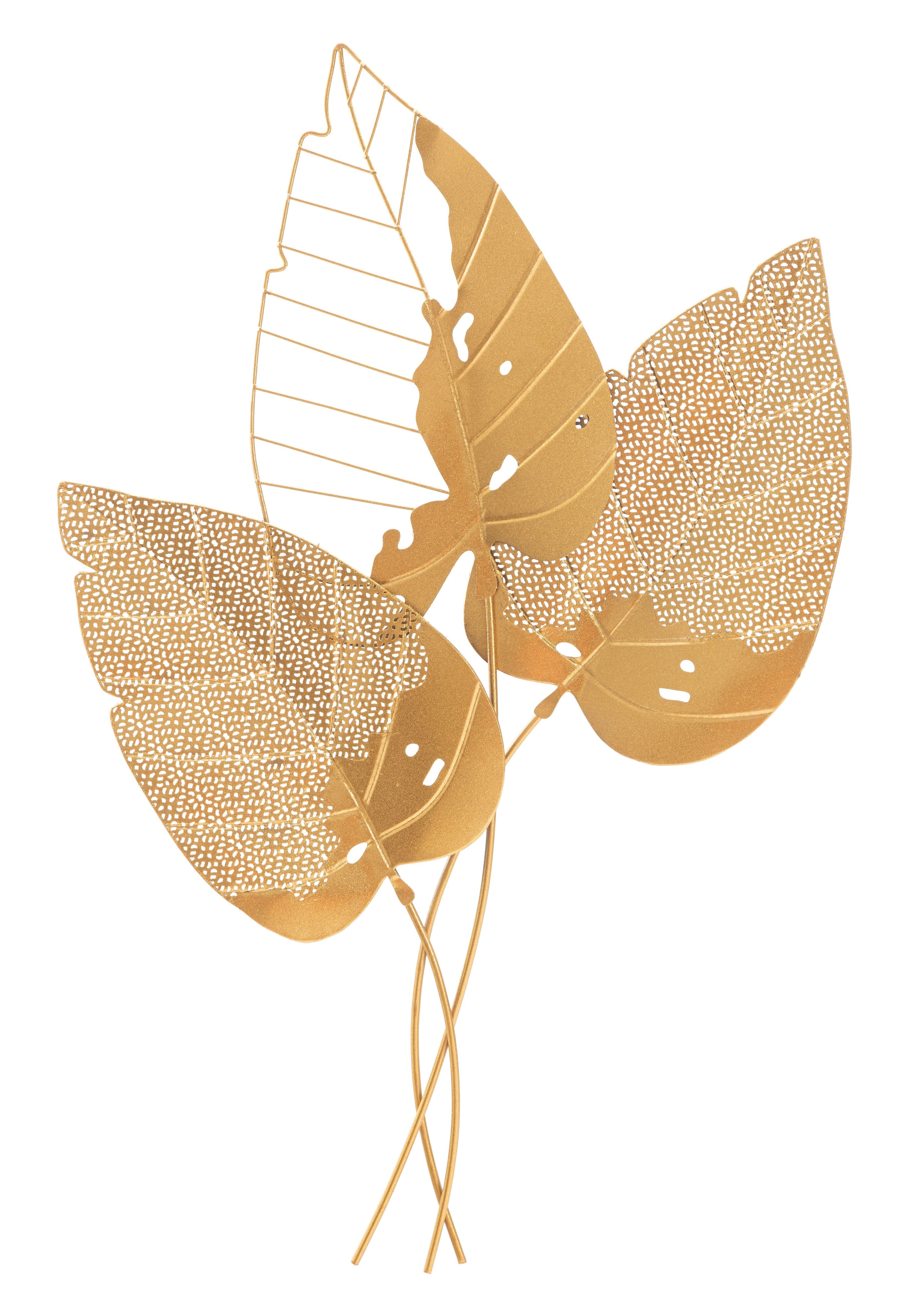 DÉCORATION MURALE FEUILLE D'AUTOMNE OR CM 53X4X84.5 D323330000