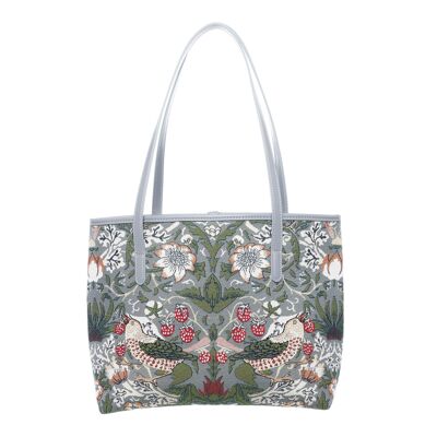 Borsa da college con licenza V&A Strawberry Thief Grey