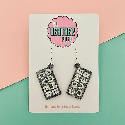 Pendientes Game Over Glitter