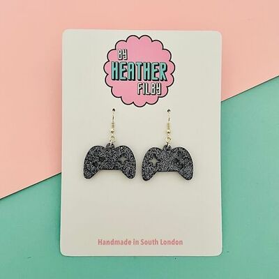 Game Controller Glitter Earrings