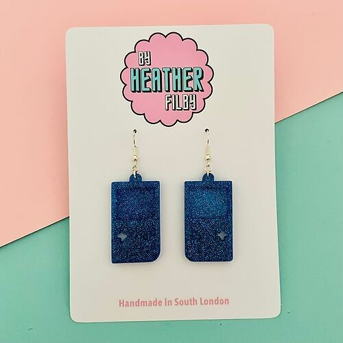 Game Boy Glitter Earrings