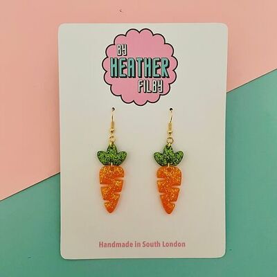 NUOVI orecchini glitterati con carota
