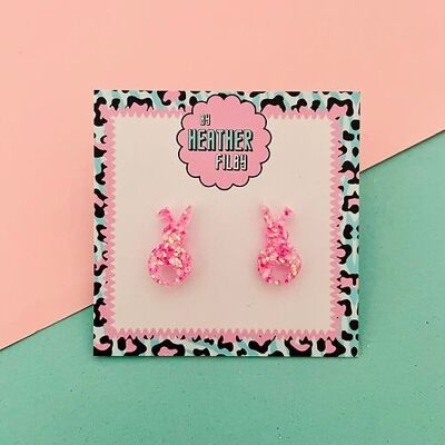 Bunny Glitter Stud Earrings