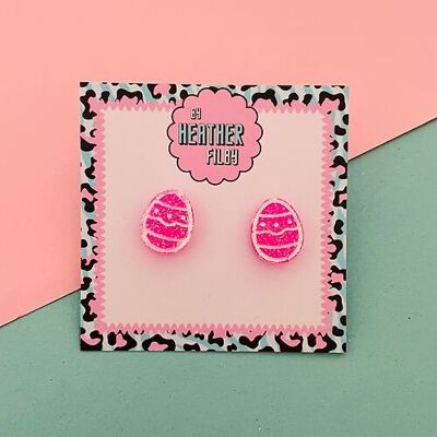 Easter Egg Glitter Stud Earrings