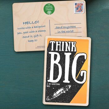 Carte postale en bois THINK BIG Card 2