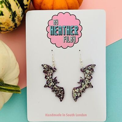 Glittery Bat Earrings