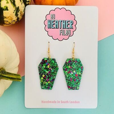 Boucles d'oreilles cercueil Halloween (PLUS DE COULEURS)