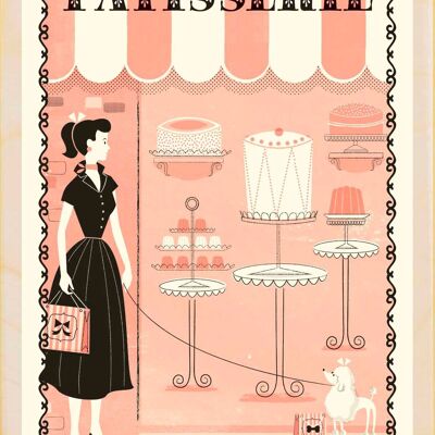 Wooden Postcard PATISSERIE Card