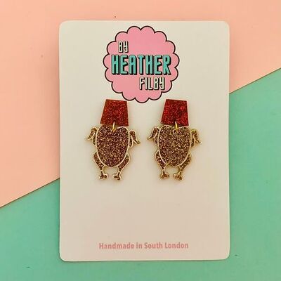 Gold Turkey Glitter Earrings