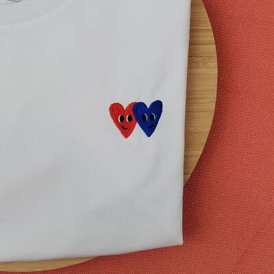 Gesticktes T-Shirt - Herz Herz