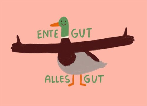 Postkarte - Ente Gut