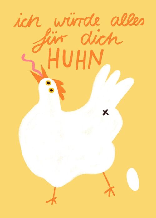 Postkarte - Alles für Dich Huhn