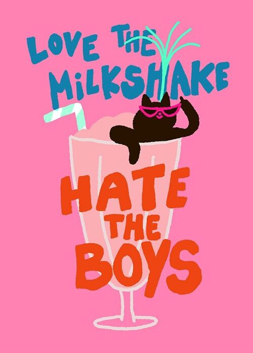 Postkarte - Love the Milkshake