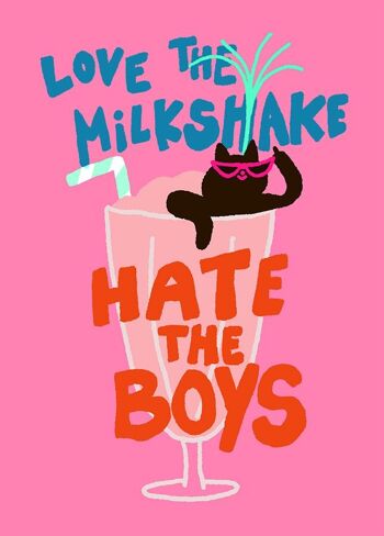 Carte postale - J'adore le Milkshake