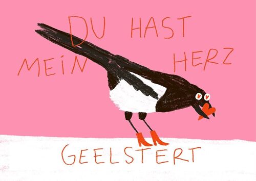 Postkarte - Herz geelstert