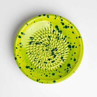 Fruit and Vegetable Grater Ceramic Plate / MOJITO Speckled Green