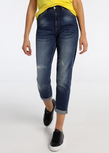 LOIS JEANS - Denim Medium Dark Damage 1962 Coupe Mom | 123666 1