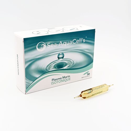 30 ampoules de 10 ml plasma marin isotonique Sea-AquaCell's- Eau de Mer Procédé Quinton