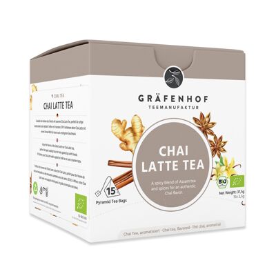 Té Chai Latte, 15 bolsitas piramidales en caja plegable