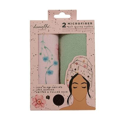 Danielle Painted Floral Turban Towel Duo