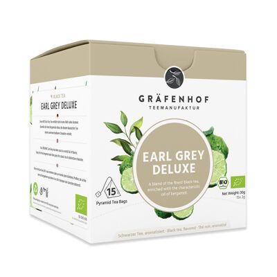 Earl Gray Deluxe Tea, 15 pyramid bags in a folding box